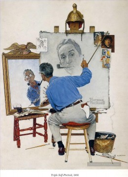 ノーマン・ロックウェル Painting - ノーマン・ロックウェルの自画像